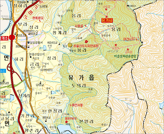 유가읍 지도